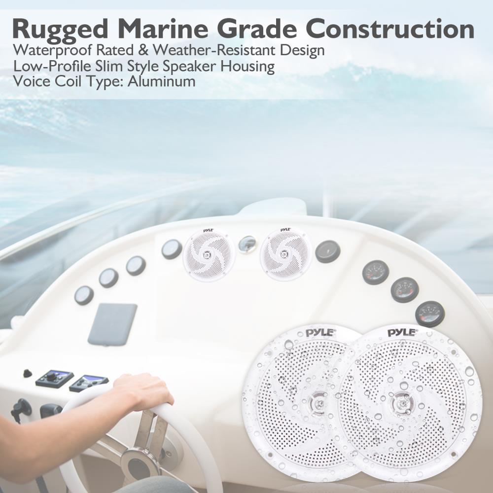 product image number 4 for Pyle 4'' Low-Profile Marine Grade Speakers
