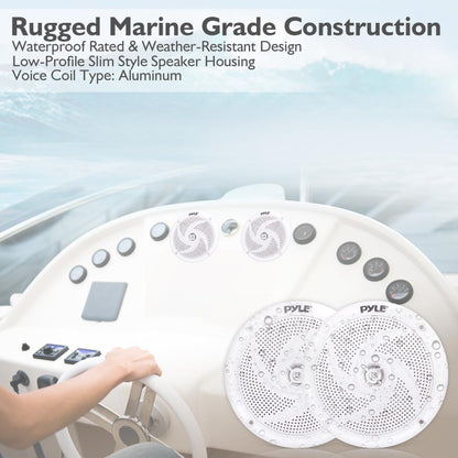 product image number 4 for Pyle 4'' Low-Profile Marine Grade Speakers