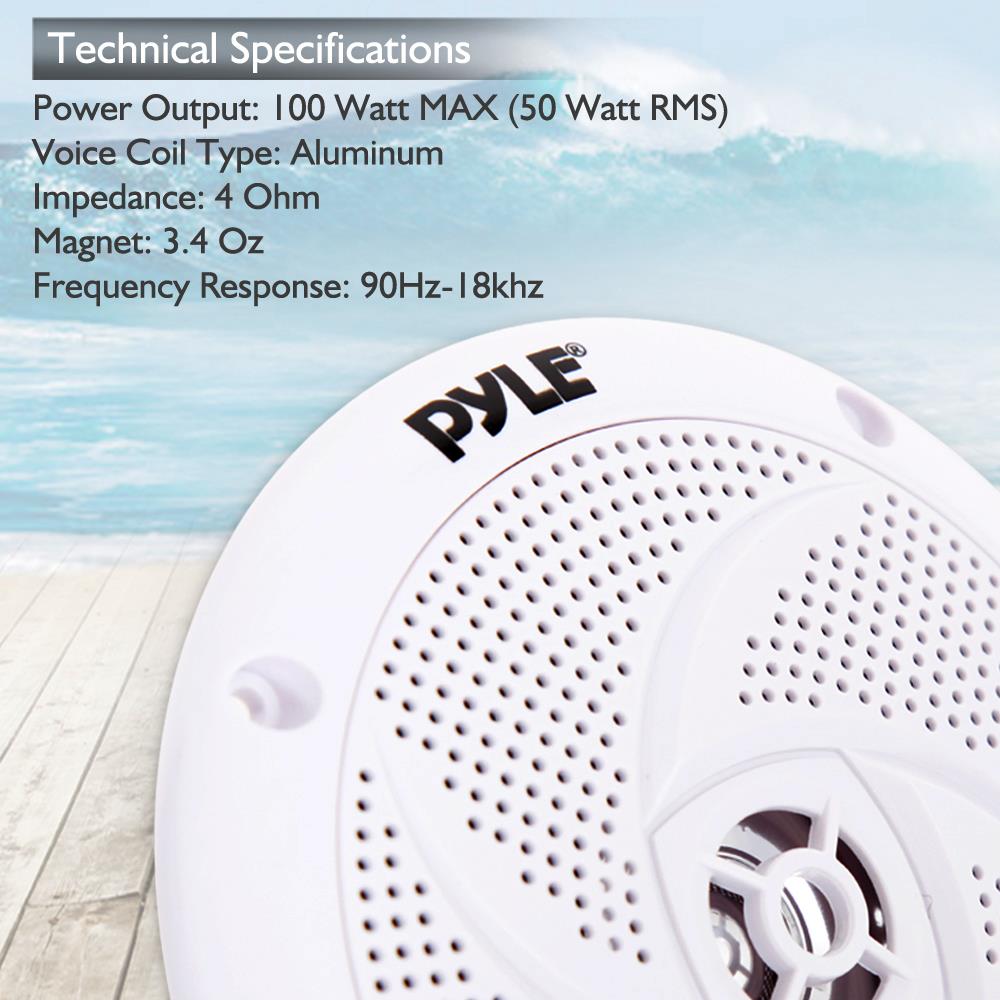 product image number 5 for Pyle 4'' Low-Profile Marine Grade Speakers