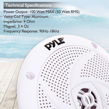 product image number 5 for Pyle 4'' Low-Profile Marine Grade Speakers
