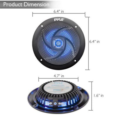 5.25'' Low-Profile Marine LED Speakers - PLMRS53BL