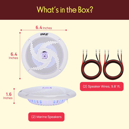 5.25'' Low-Profile Marine LED Speakers - PLMRS53WL