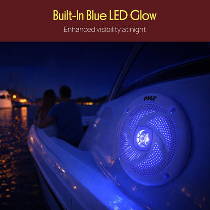 5.25'' Low-Profile Marine LED Speakers - PLMRS53WL