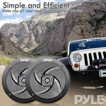 5.25" 180W Waterproof Marine Speakers, Low-Profile Slim Style (2 Pack)