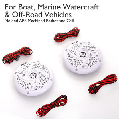 6.5 inch Low-Profile Marine LED Speakers - PLMRS63WL