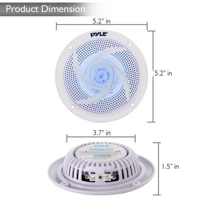 6.5 inch Low-Profile Marine LED Speakers - PLMRS63WL