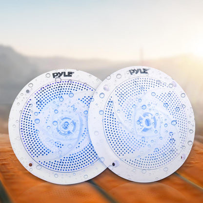 6.5 inch Low-Profile Marine LED Speakers - PLMRS63WL