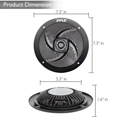 6.5 inch Low-Profile Marine Speakers - PLMRS6B