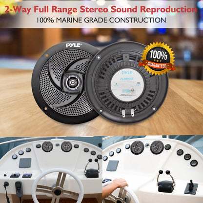 6.5 inch Low-Profile Marine Speakers - PLMRS6B