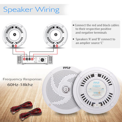 6.5 inch Low-Profile Marine Speakers - PLMRS6W