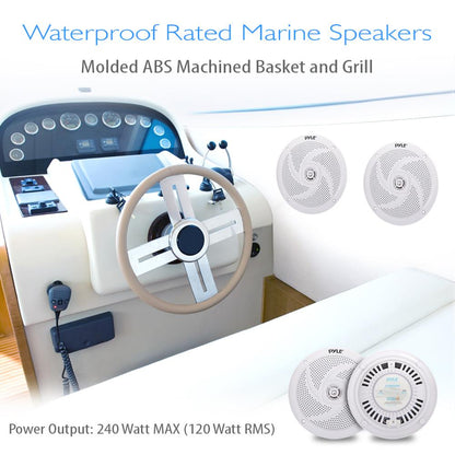 6.5 inch Low-Profile Marine Speakers - PLMRS6W