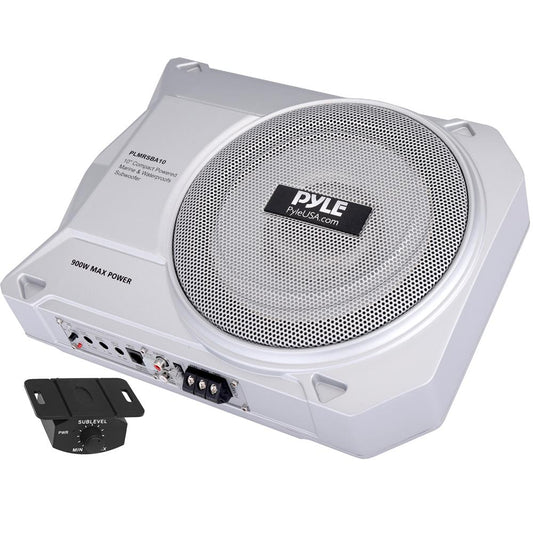 10" 900W Low-Profile Marine Subwoofer System with Built-In Amp