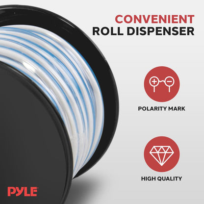 Câble d'enceinte marin 50 pieds étanche 18 AWG bleu/blanc 