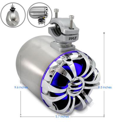 Haut-parleurs marins étanches 200W acier inoxydable lumières LED argent 