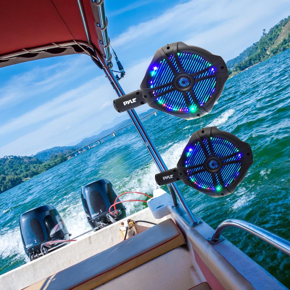 product image number 6 for Pyle Dual 8.0'' Led Marine Wakeboard Speakers