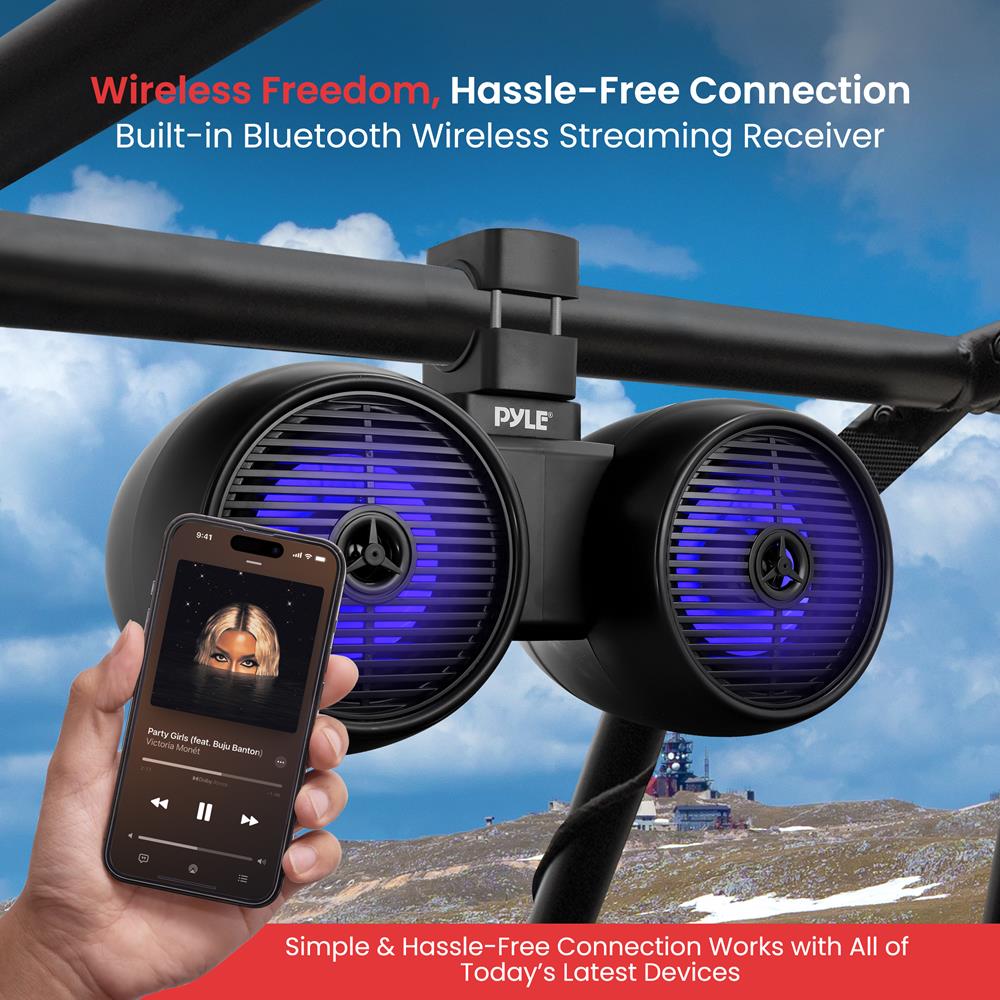 product image number 4 for Pyle Marine Wakeboard Bluetooth Speaker Syste