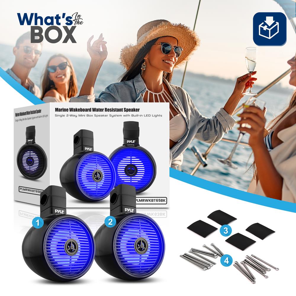 product image number 2 for Pyle Marine Wakeboard Bluetooth Speaker Syste