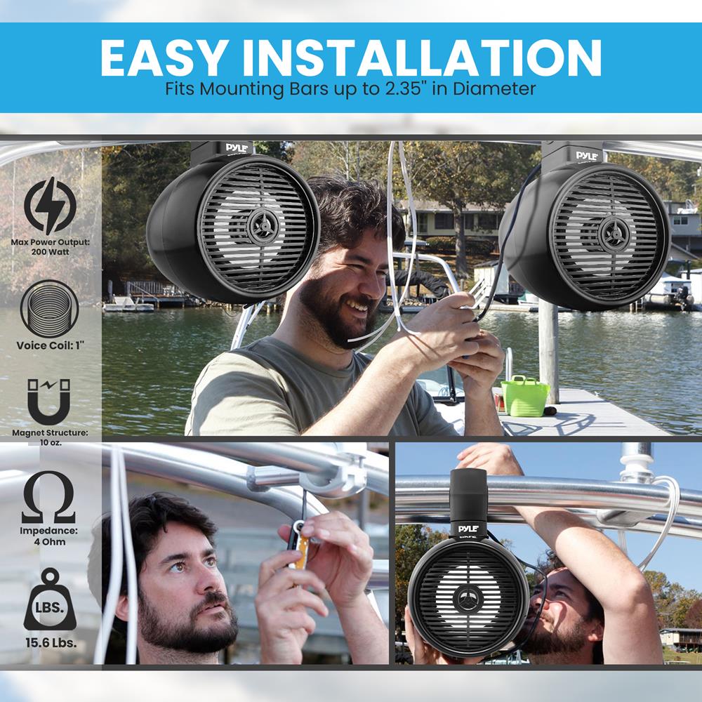 product image number 4 for Pyle Marine Wakeboard Bluetooth Speaker Syste