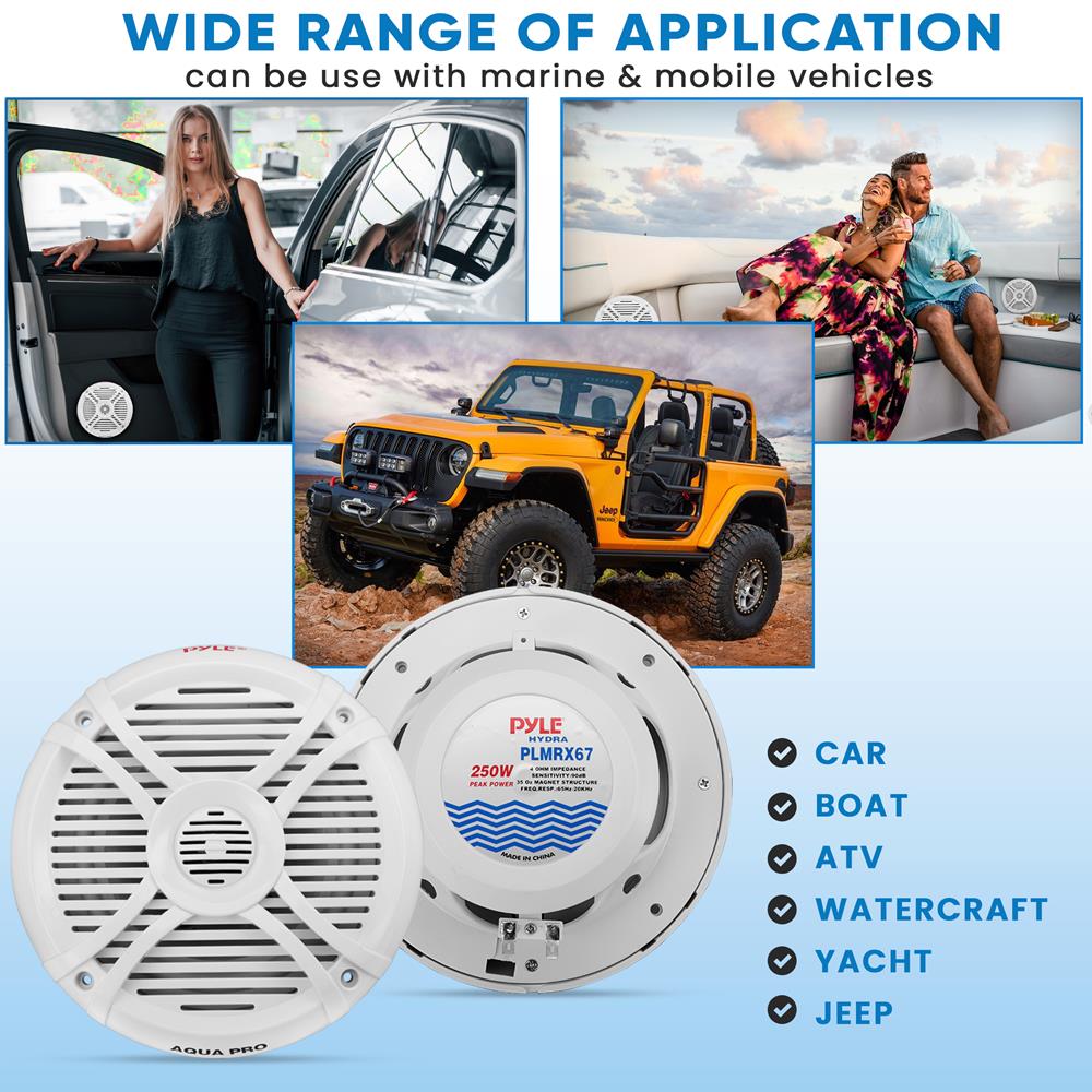 product image number 5 for Pyle 6.5 Inch Component Marine Speakers
