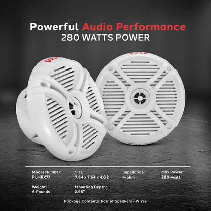 Haut-parleurs marins à composants de 7,7 pouces 