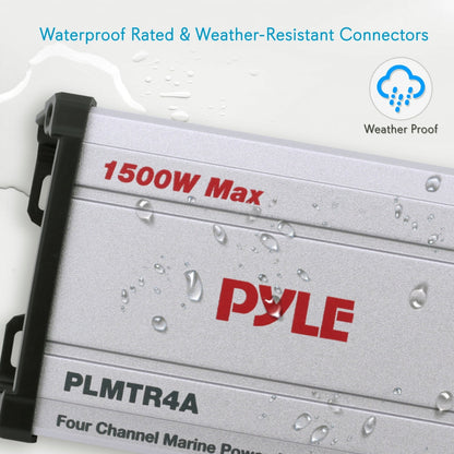 Marine Amplifier 1500W Waterproof 4-Channel IP-65