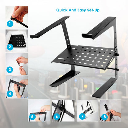 Portable Adjustable Laptop Stand with Storage Shelf, 6.3-10.9" Height
