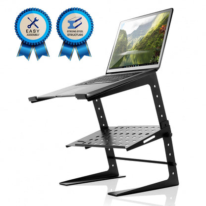 Portable Adjustable Laptop Stand with Storage Shelf, 6.3-10.9" Height