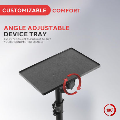 Laptop Projector Tripod Stand - Adjustable Metal, Portable, 14"x11" Tray