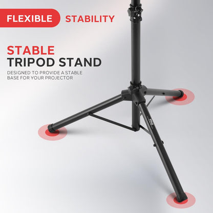 Laptop Projector Tripod Stand - Adjustable Metal, Portable, 14"x11" Tray