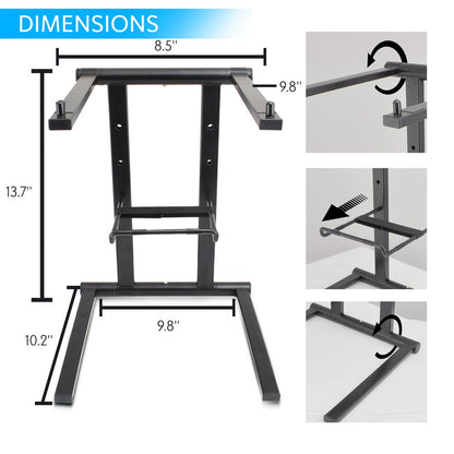 Portable Folding Laptop Stand - Adjustable Height, 11 inches, Steel Alloy