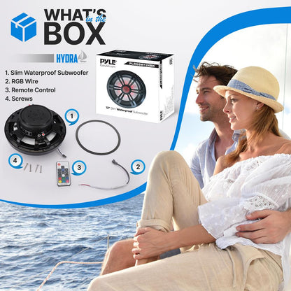 product image number 2 for Pyle 12'' Slim Waterproof Subwoofer