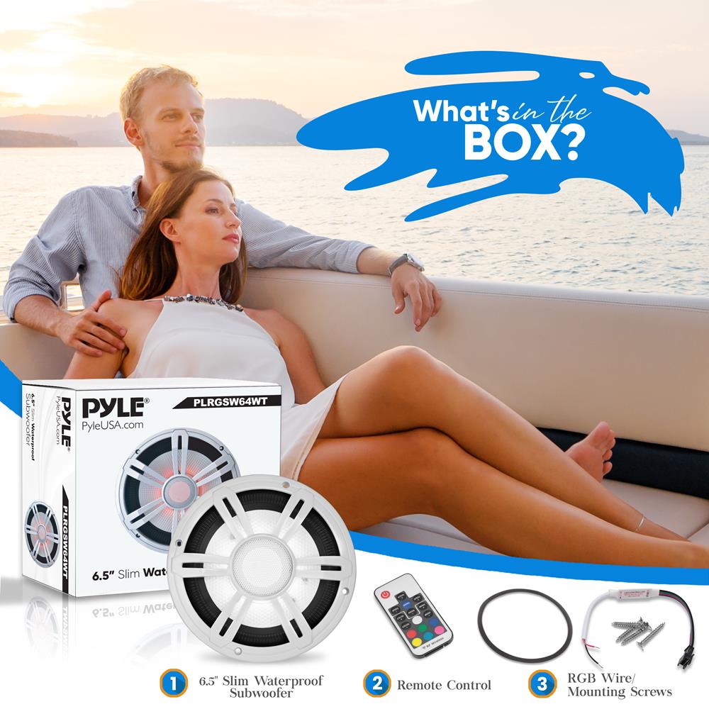 product image number 2 for Pyle 6.5” Slim Waterproof Subwoofer