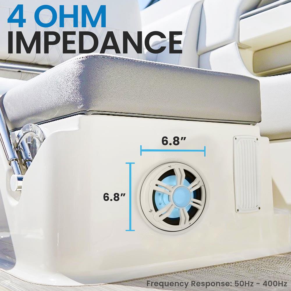 product image number 3 for Pyle 6.5” Slim Waterproof Subwoofer