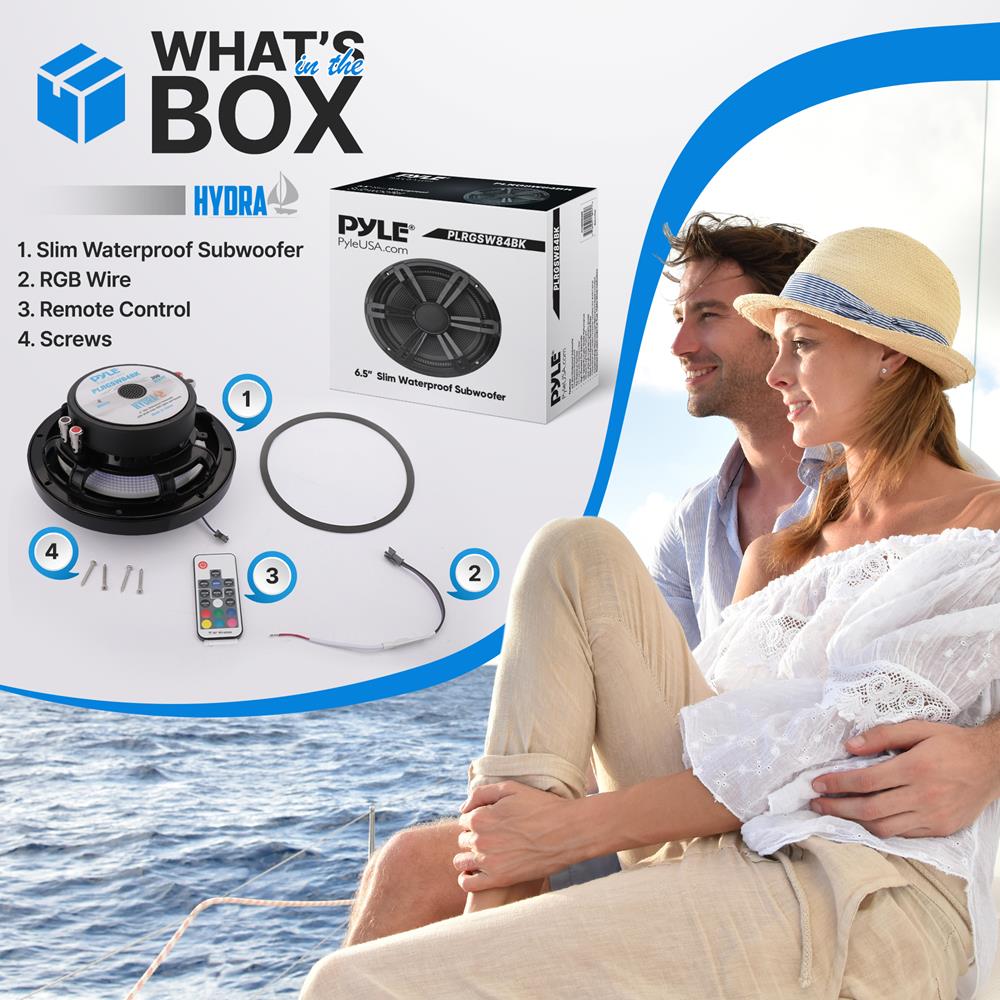 product image number 2 for Pyle 8” Slim Waterproof Subwoofer