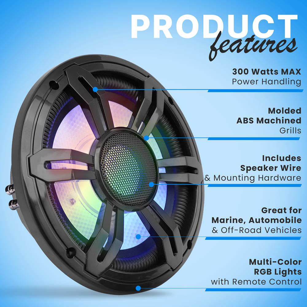product image number 6 for Pyle 8” Slim Waterproof Subwoofer