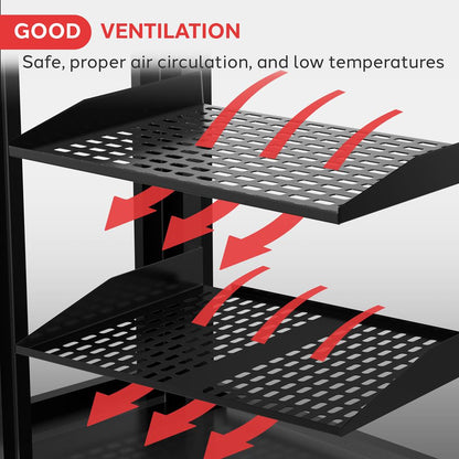 2U Server Rack Shelf 2 Pack - 110lbs Capacity, Vented Steel