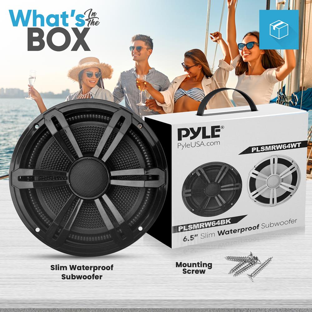 product image number 2 for Pyle 6.5'' Slim Waterproof Subwoofer
