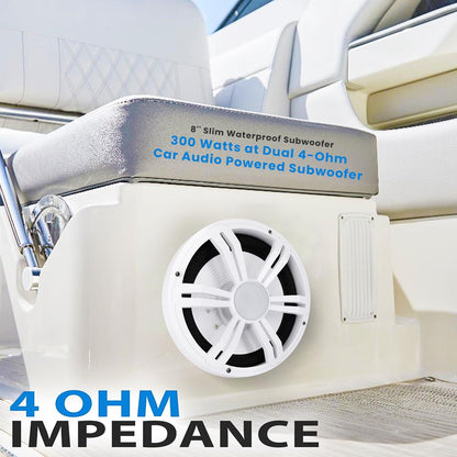 product image number 4 for Pyle 8'' Slim Waterproof Subwoofer