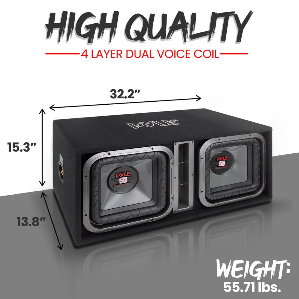 product image number 3 for Pyle Dual Subwoofer Box System