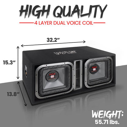 product image number 3 for Pyle Dual Subwoofer Box System