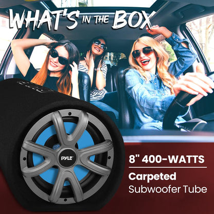 product image number 2 for Pyle 8'' Amplified Car Subwoofer Enclosure