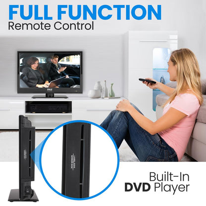 Téléviseur RV LED 15,6" écran FHD 1080p avec lecteur DVD combiné, adaptateur 12V/24V 