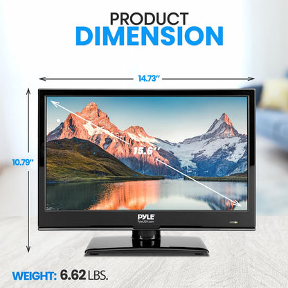 Téléviseur RV LED 15,6" écran FHD 1080p avec lecteur DVD combiné, adaptateur 12V/24V 