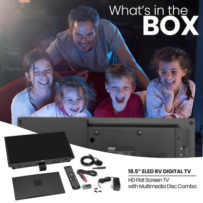 TV LED 18,5" pour camping-car avec lecteur DVD intégré, HDMI, montage mural, télécommande 