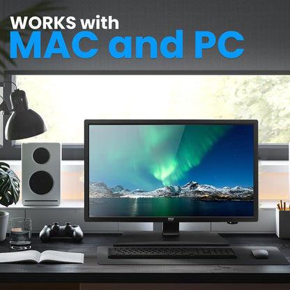 TV LED 18,5" pour camping-car avec lecteur DVD intégré, HDMI, montage mural, télécommande 