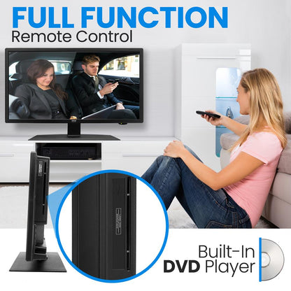 Téléviseur LED 21,5" pour camping-car - Écran FHD, combo DVD, montage mural, adaptateur 12/24V 