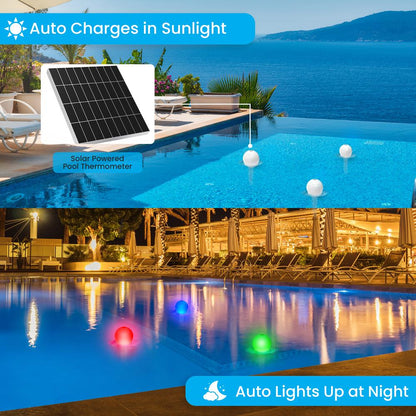 product image number 3 for Pyle Solar Light Up Chroma Globe Thermometer