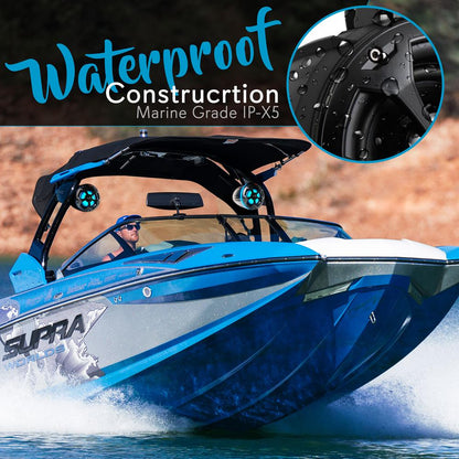 2-Way Waterproof Off-Road Speakers 800W RGB Lights Marine Grade