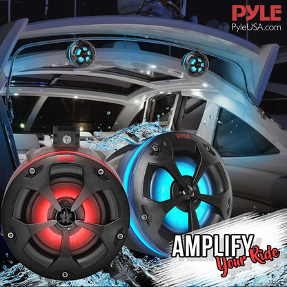 2-Way Waterproof Off-Road Speakers 800W RGB Lights Marine Grade