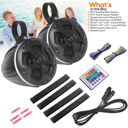 Marine Bluetooth Speakers 800W Waterproof RGB Lights for ATV/UTV